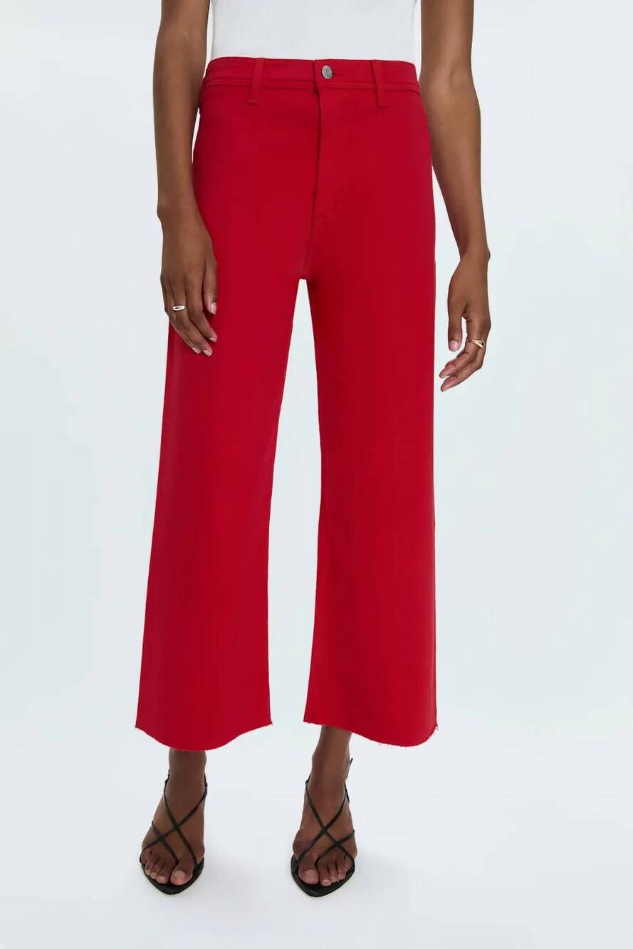NEW PISTOLA penny crop wide leg jean in ruby